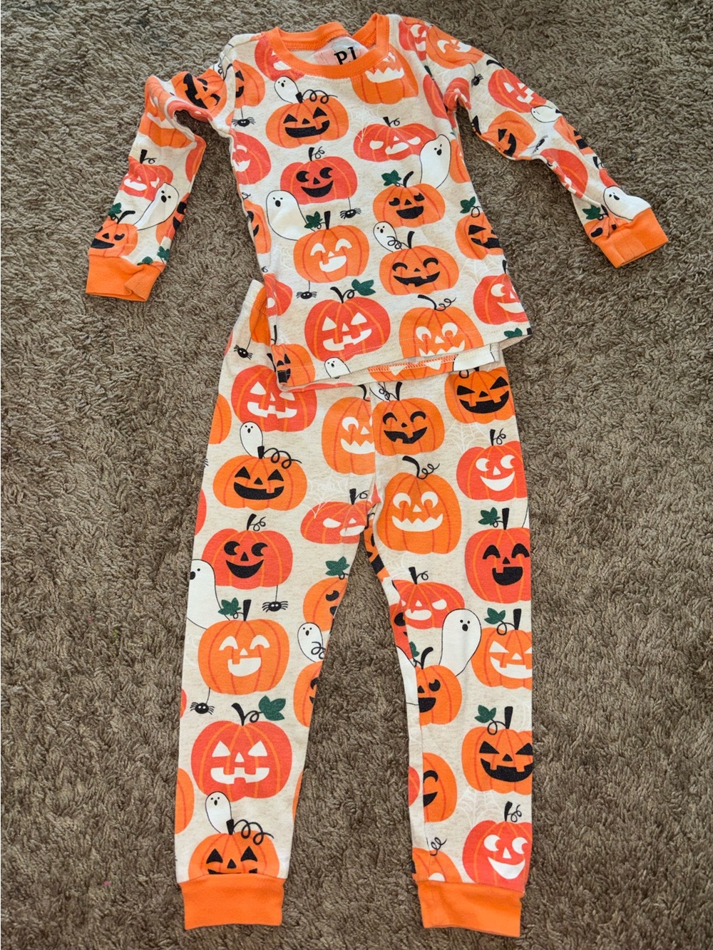 3T Halloween Pumpkin Pajama Set